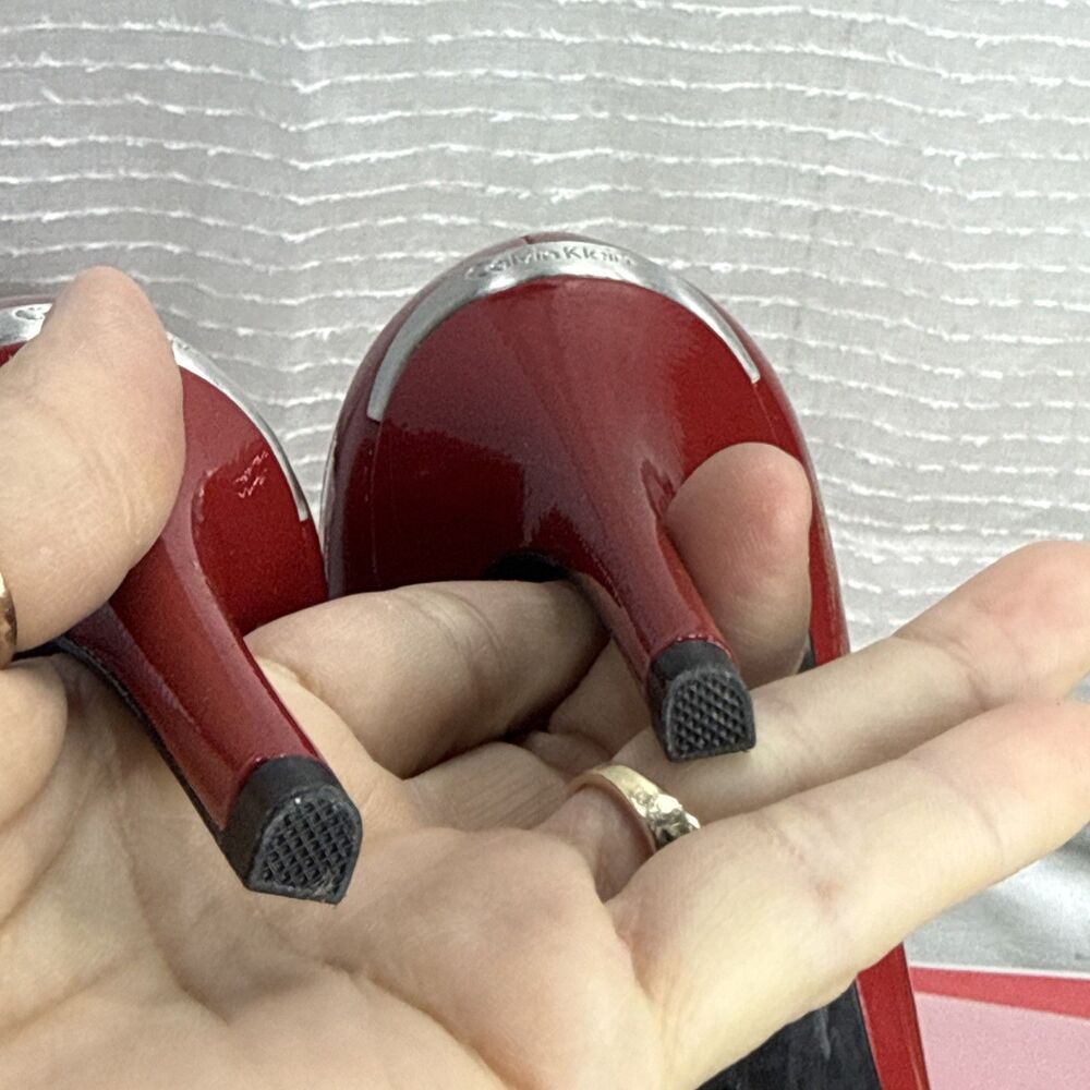 (O)Calvin Klein Red Patent Leather Gayle Women's Pump,Sz 8 M - Picture 13 of 16